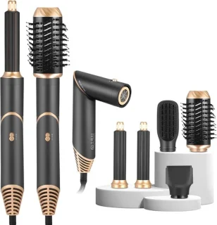 SalonPro Multi-Styler Fohnborstel - Zwart/Goud
