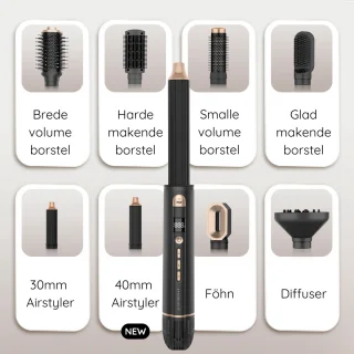 Sansbeauté 8-in-1 Airstyler Multistyler met Diffuser en Opbergdoos