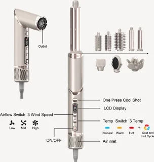 SEPH Airstyler 8-in-1 Multistyler inclusief 8 Opzetstukken