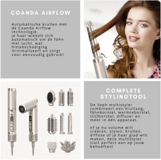 SEPH Airstyler 8-in-1 Multistyler inclusief 8 Opzetstukken