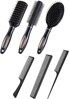 Set van 6 haarborstels