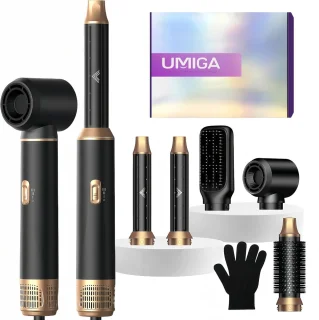 SnelShoppen 5-in-1 Airstyler haarstyler met lucht krultang en föhnborstel zwart
