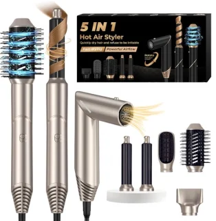 SnelShoppen 5-in-1 hot-air brush & air styler, goud