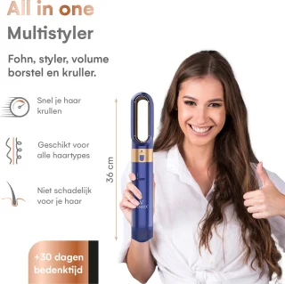 VENEUX® 5-in-1 Airstyler Föhnborstel Blauw Goud