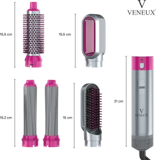 VENEUX® 5-in-1 Airstyler Föhnborstel Grijs