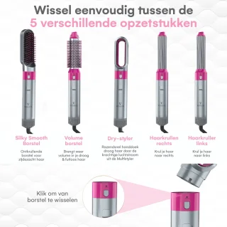 VENEUX® 5-in-1 Airstyler Föhnborstel Grijs