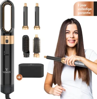 VENEUX® 5-in-1 Föhnborstel Zwart Goud