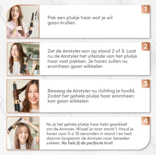 VENEUX® 5-in-1 Föhnborstel Zwart Goud