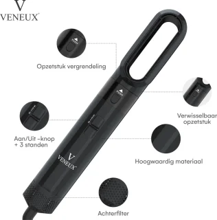 VENEUX® 5-in-1 Föhnborstel Zwart