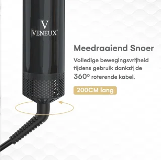 VENEUX® 5-in-1 Föhnborstel Zwart