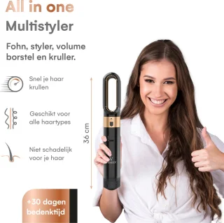 VENEUX® 5-in-1 Föhnborstel Zwart/Goud 2025