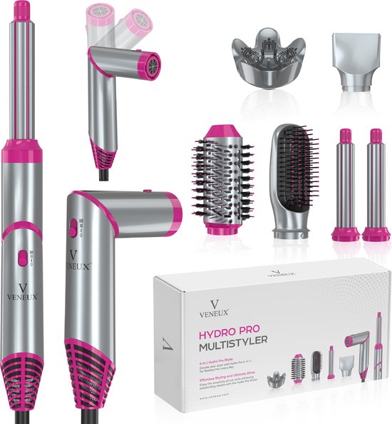 VENEUX 6-in-1: compacte airstyler voor volume en gladheid