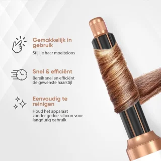 VENEUX 6-in-1 Föhnborstel Wit Goud 2025