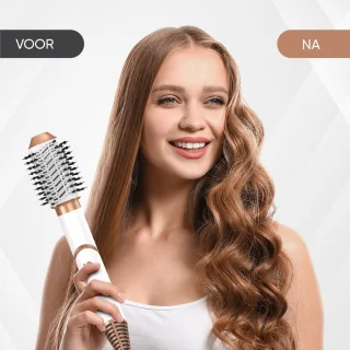VENEUX 6-in-1 Föhnborstel Wit Goud 2025