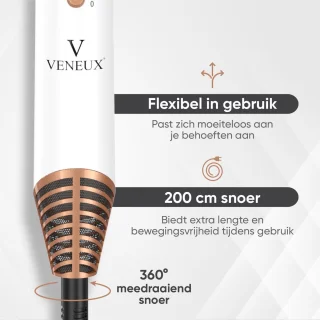 VENEUX 6-in-1 Föhnborstel Wit Goud 2025