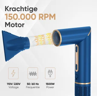 VENEUX 8-in-1 Airstyler Blauw/Goud