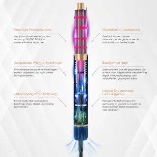 VENEUX 8-in-1 Airstyler Blauw/Goud