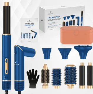 VENEUX 8-in-1 Airstyler Blauw/Goud