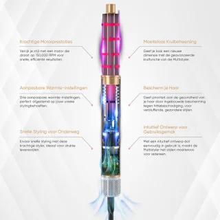 VENEUX® 8-in-1 Airstyler Wit/Goud