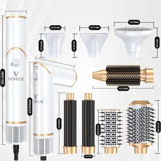 VENEUX® 8-in-1 Airstyler Wit/Goud