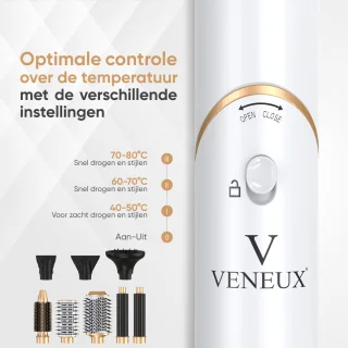 VENEUX® 8-in-1 Airstyler Wit/Goud