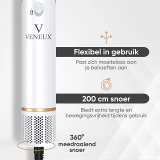 VENEUX 8-in-1 Airstyler Wit/Goud