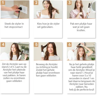 VENEUX 8-in-1 Airstyler Wit/Goud