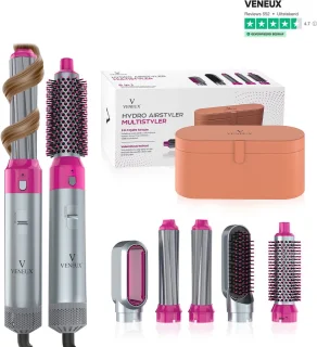 VENEUX® Airstyler Föhnborstel - Grijs/Roze