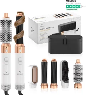 VENEUX® Airstyler Föhnborstel Wit