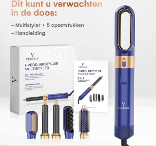VENEUX Föhnborstel 5-in-1 Airstyler Blauw