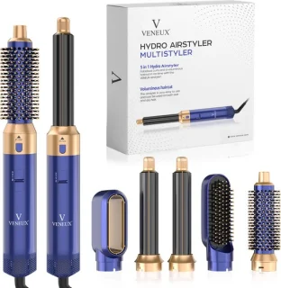 VENEUX Föhnborstel 5-in-1 Airstyler Blauw