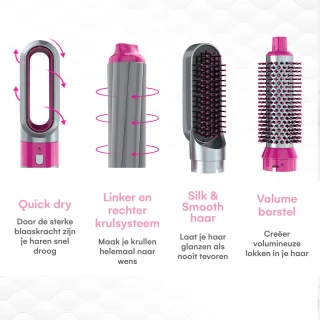 VENEUX Föhnborstel 5-in-1 Multistyler Grijs