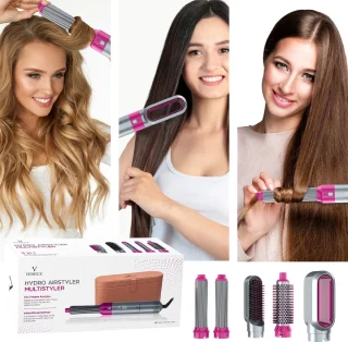VENEUX Föhnborstel 5-in-1 Multistyler Grijs