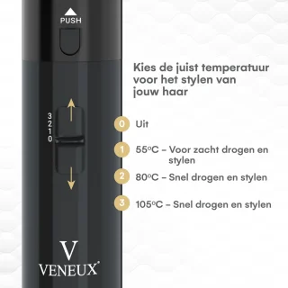 VENEUX Föhnborstel 5-in-1 Multistyler Zwart