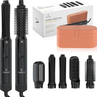VENEUX Föhnborstel 5-in-1 Multistyler Zwart