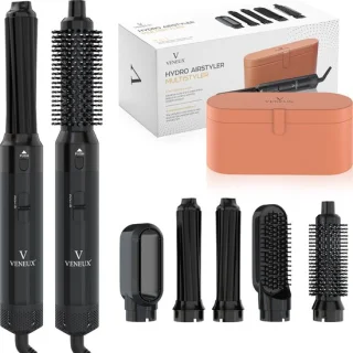 VENEUX Föhnborstel 5-in-1 Multistyler Zwart