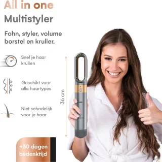 VENEUX® Föhnborstel Grijs/Goud