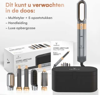 VENEUX® Föhnborstel Grijs/Goud