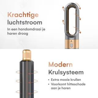 VENEUX® Föhnborstel Grijs/Goud