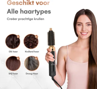 VENEUX® Föhnborstel Zwart Goud