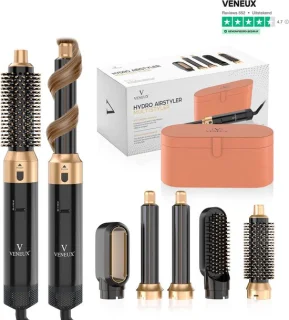 VENEUX® Föhnborstel Zwart Goud