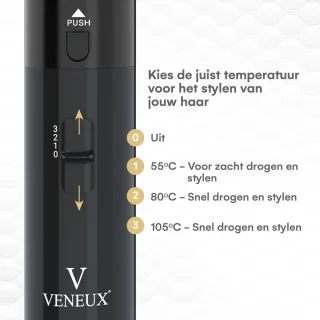 VENEUX® Föhnborstel Zwart