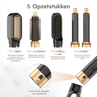 VENEUX® Föhnborstel Zwart/Goud