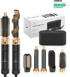 VENEUX® Föhnborstel Zwart/Goud