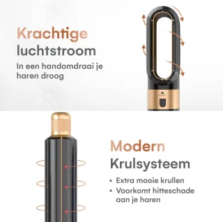 VENEUX® Föhnborstel Zwart/Goud