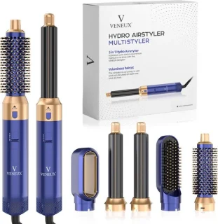 VENEUX Multistyler 5-in-1 Haarstyler Blauw/Goud