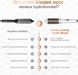 Veneux Thermal Brush Warmteborstel