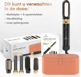 VENUEX Föhnborstel 5-in-1 Multistyler Zwart Goud