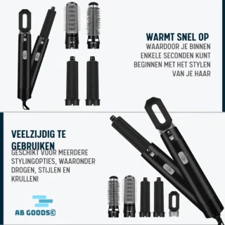 V&M Beauty Airstyler 7-in-1 Krultang Zwart