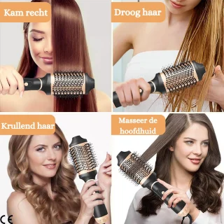 Warmeluchtborstel 5-in-1 Titanium Coating 1000W
